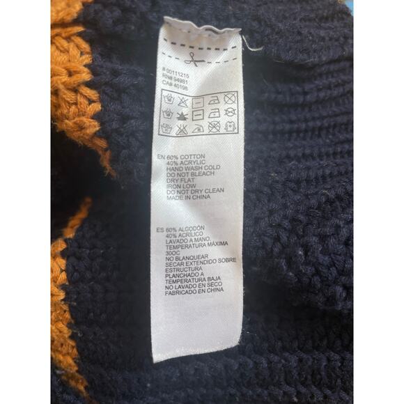 Womens Cardigan Sz L Striped Oversized Grandpa Chunky Fisherman Preppy Grunge - Picture 9 of 12